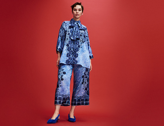 Marina Rinaldi FW23 CompletoPantalone Casacca Twill Stampato